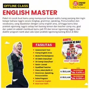 kursus bahasa inggris 4 bulan english master
